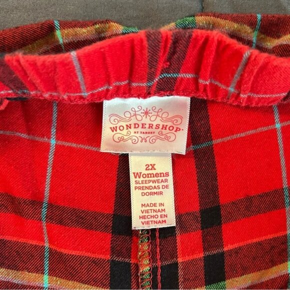 Wondershop Red Plaid Flannel Pajama Set - Picture 4 of 11